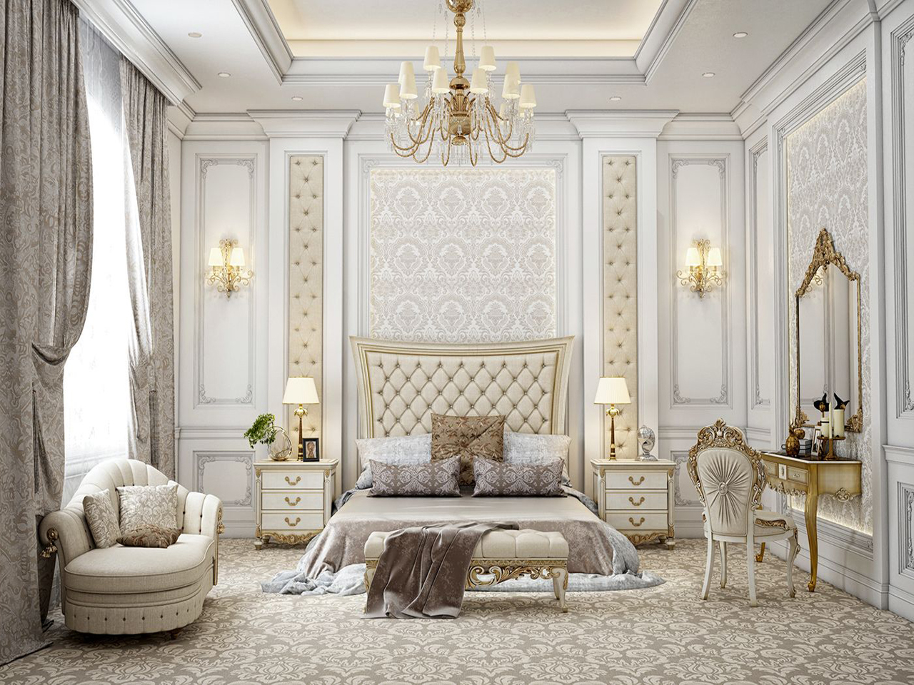 طرح پیشنهادی اتاق خواب به سبک کلاسیک