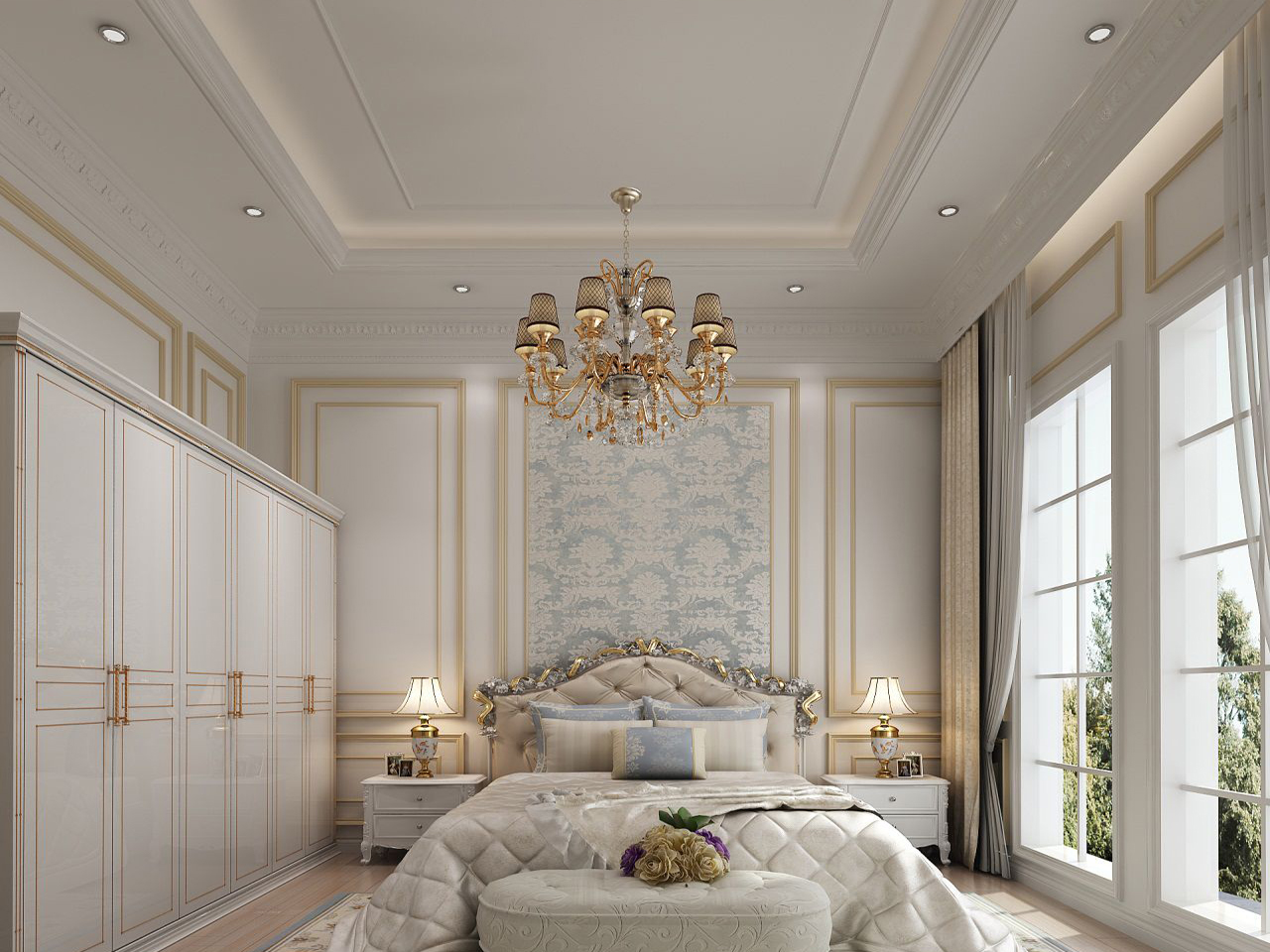 طرح پیشنهادی اتاق خواب به سبک نئوکلاسیک
